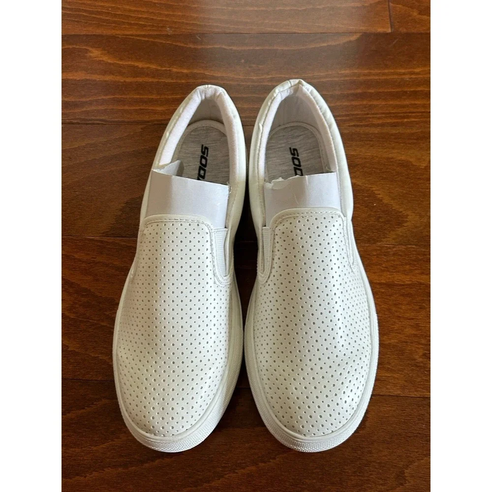 Soda Flat Women Shoes Slip On Loafers Casual Sneakers Memory Foam‎ White NEW 11 - Picture 2 of 7
